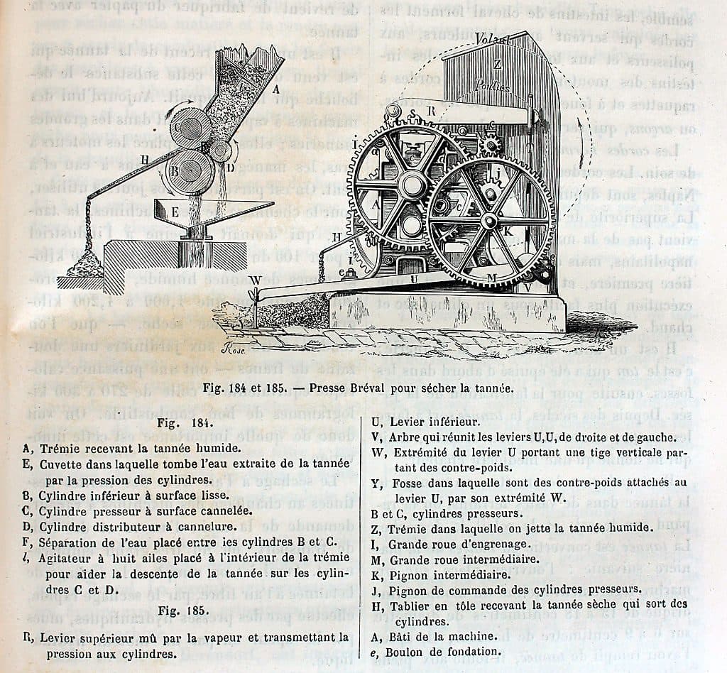 Technical diagram of a filter press with a numbered key beneath it.
